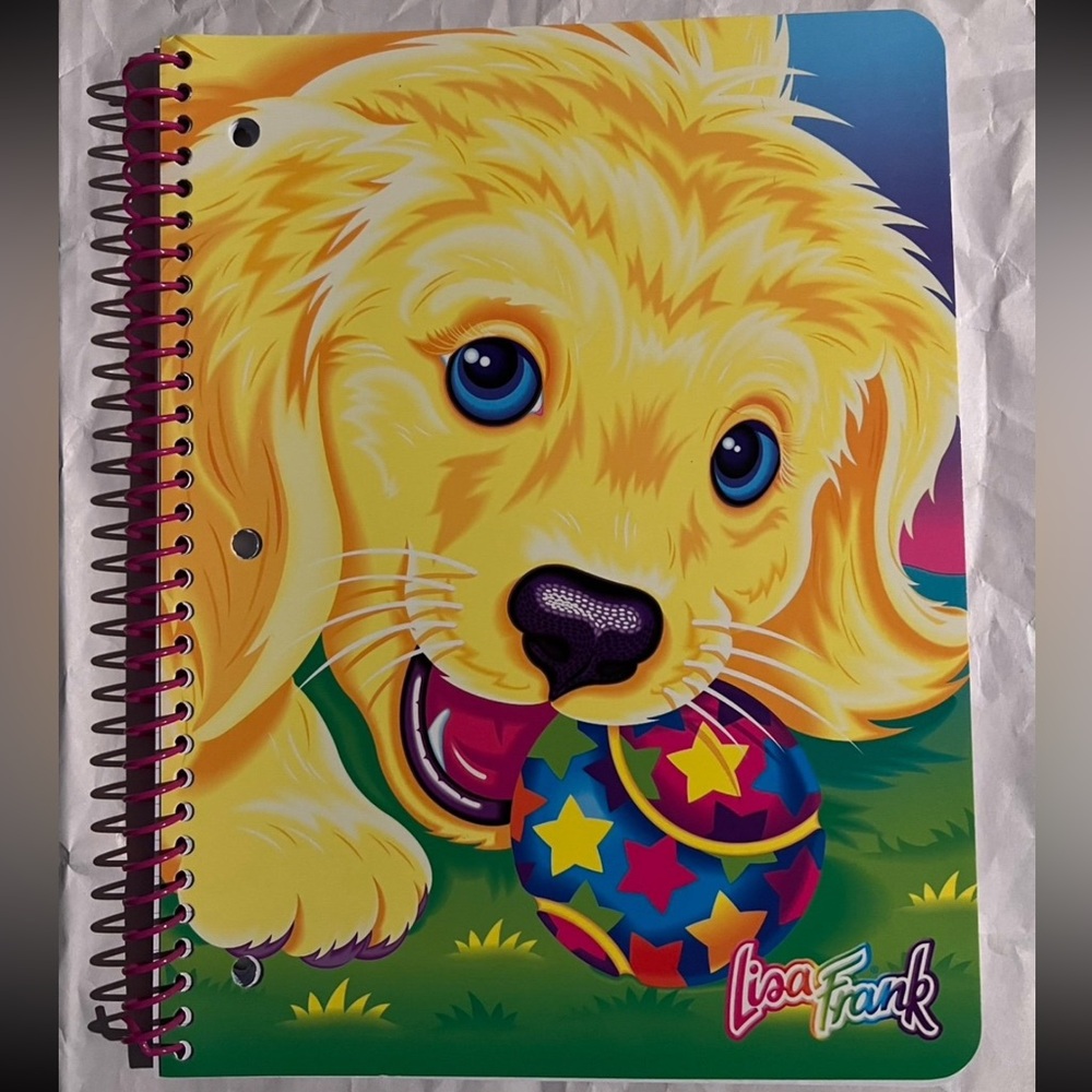 Lisa Frank Casey Puppy Golden Retriever Notebook